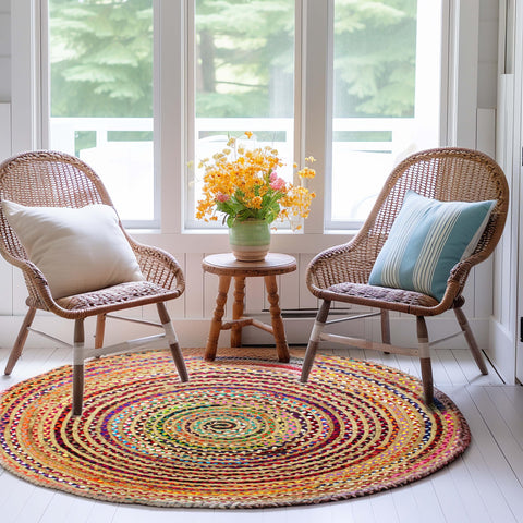 COTTON CRAFT handwoven reversible rug offers two looks