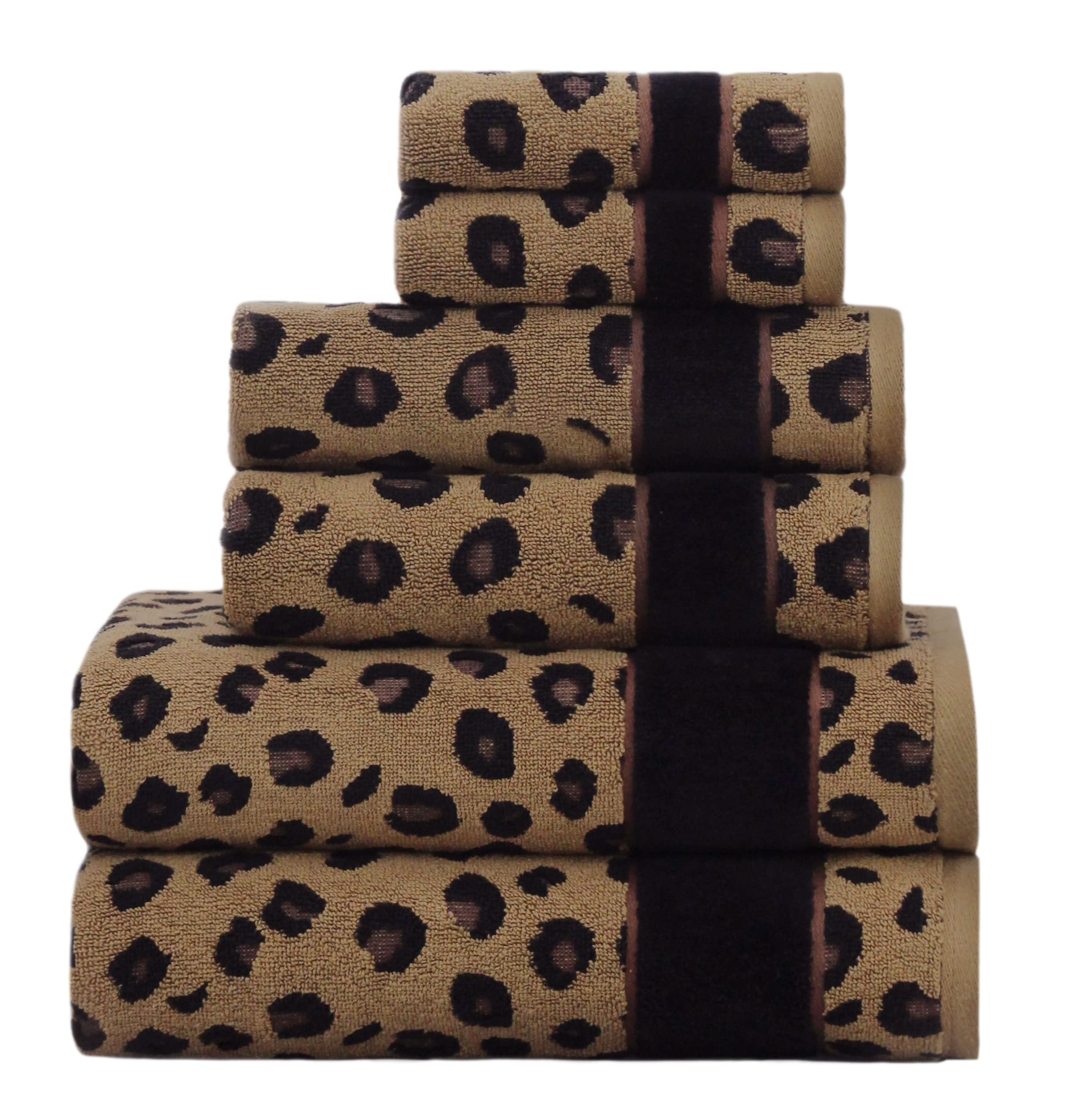 Cotton Craft leopard bath towel 30x52 plush softness and quick absorption.
