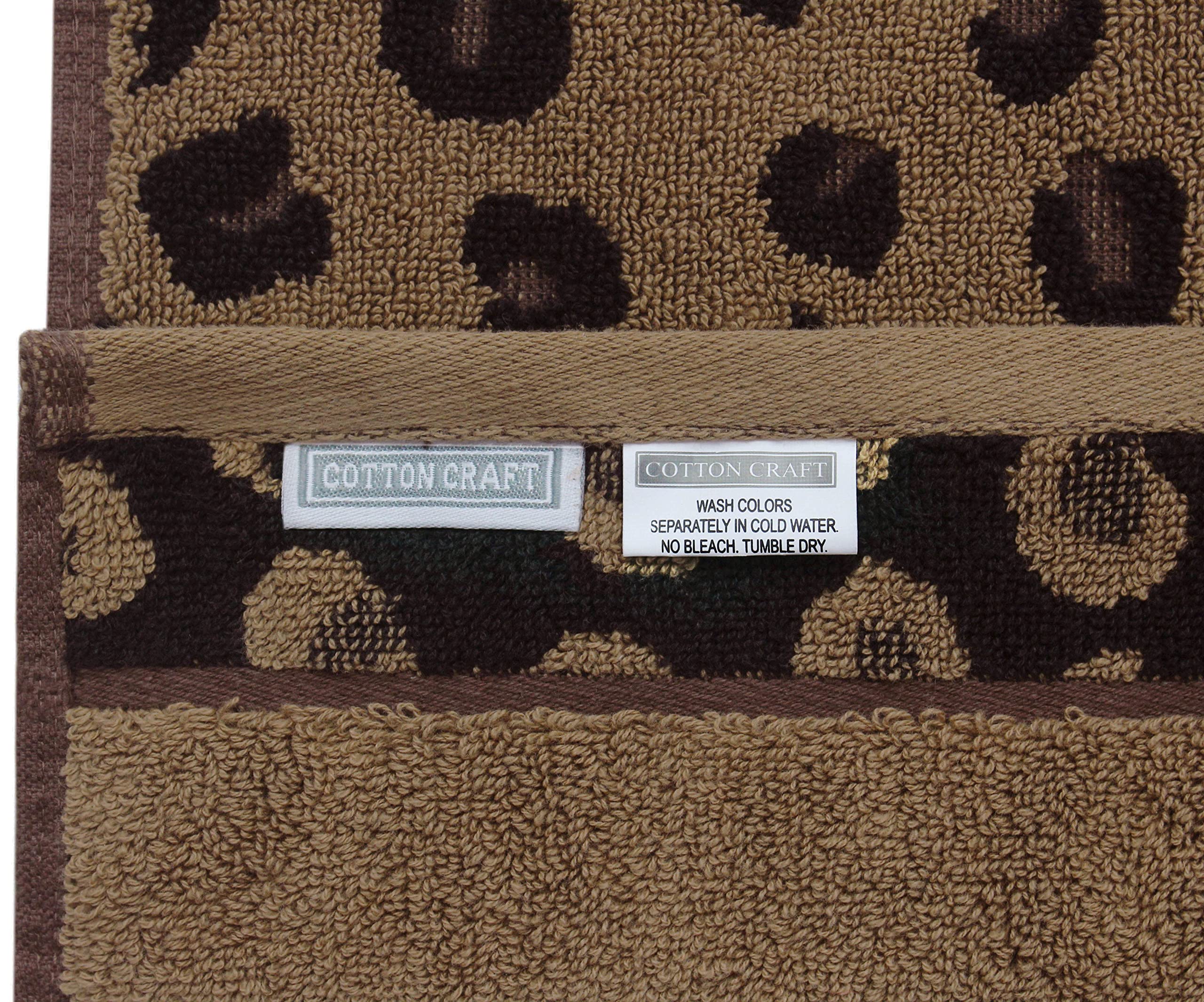 Cotton Craft leopard hand towel 16x28 warm style and daily practicality.