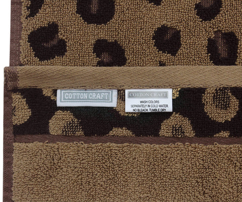 Cotton Craft leopard hand towel 16x28 warm style and daily practicality.
