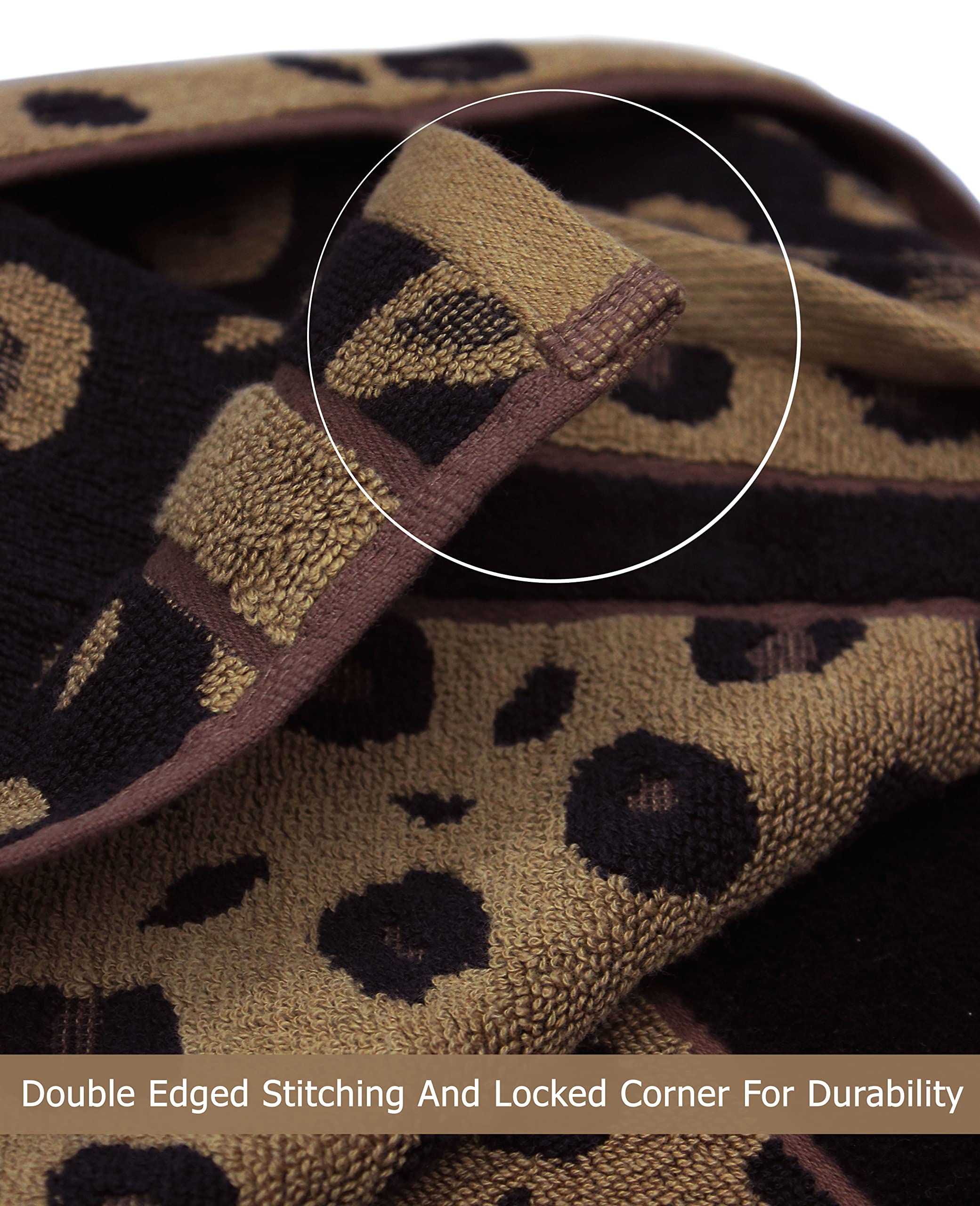 Cotton Craft leopard washcloth 12x12 gentle scrubbing and fast drying.
