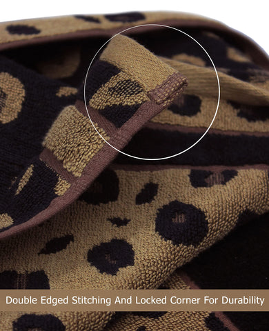 Cotton Craft leopard washcloth 12x12 gentle scrubbing and fast drying.