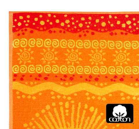 Cotton Craft Malibu beach towels two-pack on sand, ready for pool and beach days.