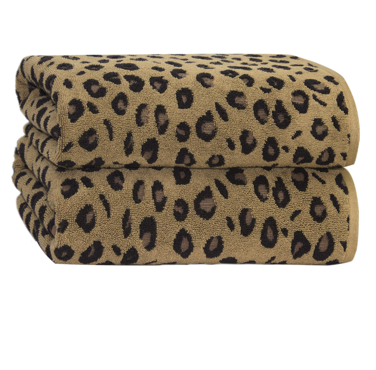 COTTON CRAFT oversized bath sheet in leopard print for spa-like comfort after showers.