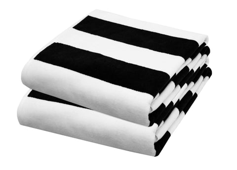COTTON CRAFT oversized beach towel with cabana stripe ready for sun and sand lounging