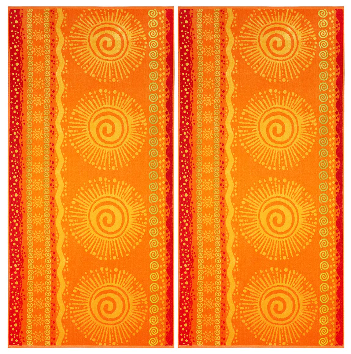 Cotton Craft oversized XL beach towel 39x68 on sand, ideal for sunbathing and lounging.
