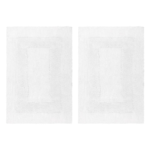 Cotton Craft racetrack bath mat front view, plush and absorbent for quick post-shower feet.