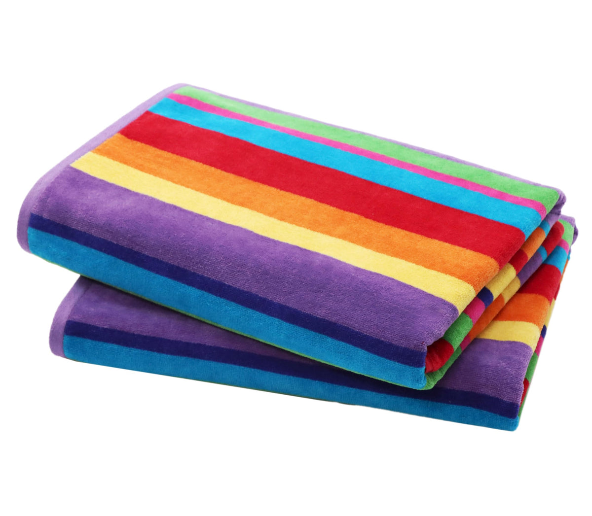 Cotton Craft Summer of Siam multistripe towel laid flat showing plush 450 GSM softness.