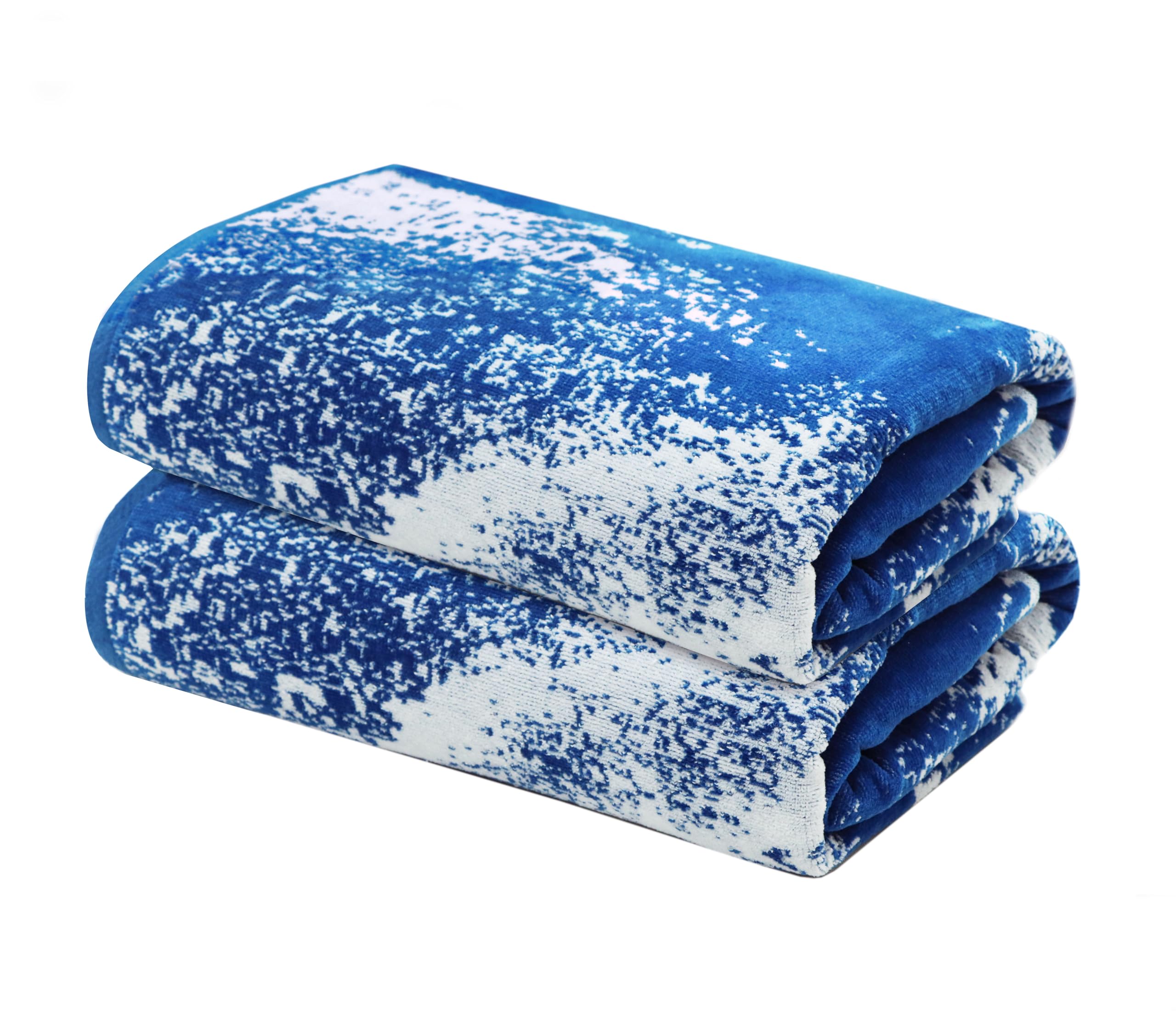 Cotton Craft Summer Wave XXL towel laid flat for two to lounge comfortably.