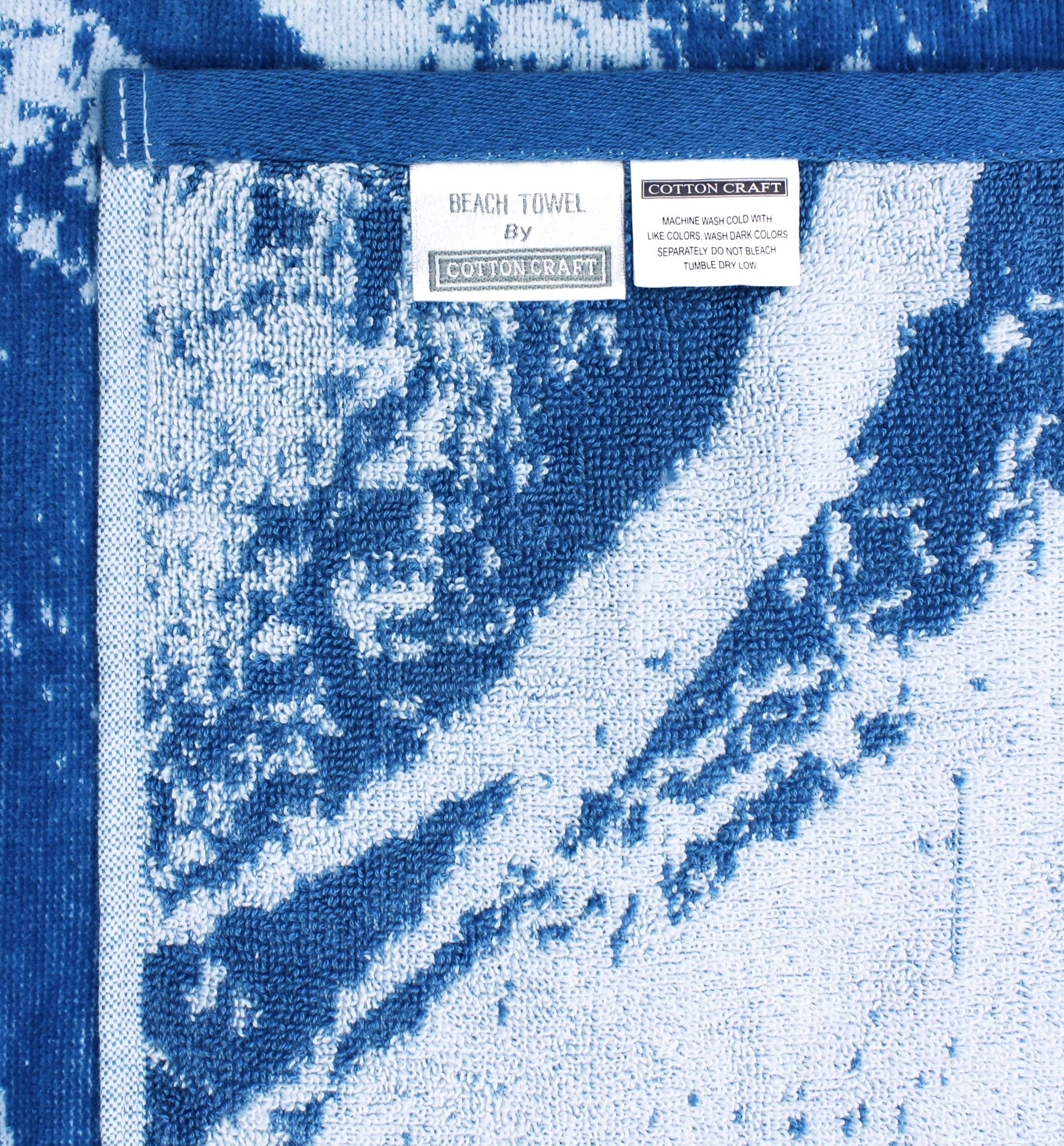 Cotton Craft velour surface with plush absorption for drying after swimming.