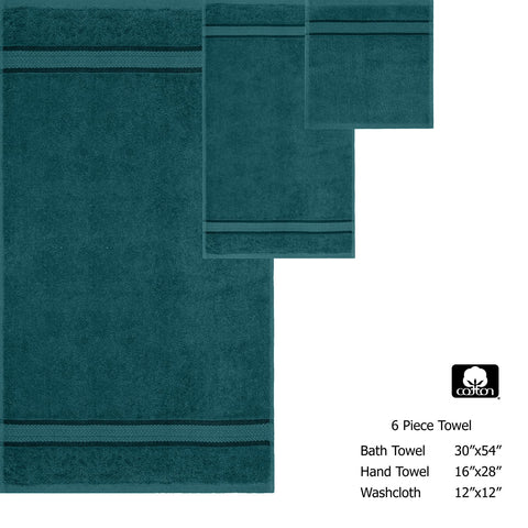 COTTON CRAFT teal towel set packaging highlights gift-ready presentation.