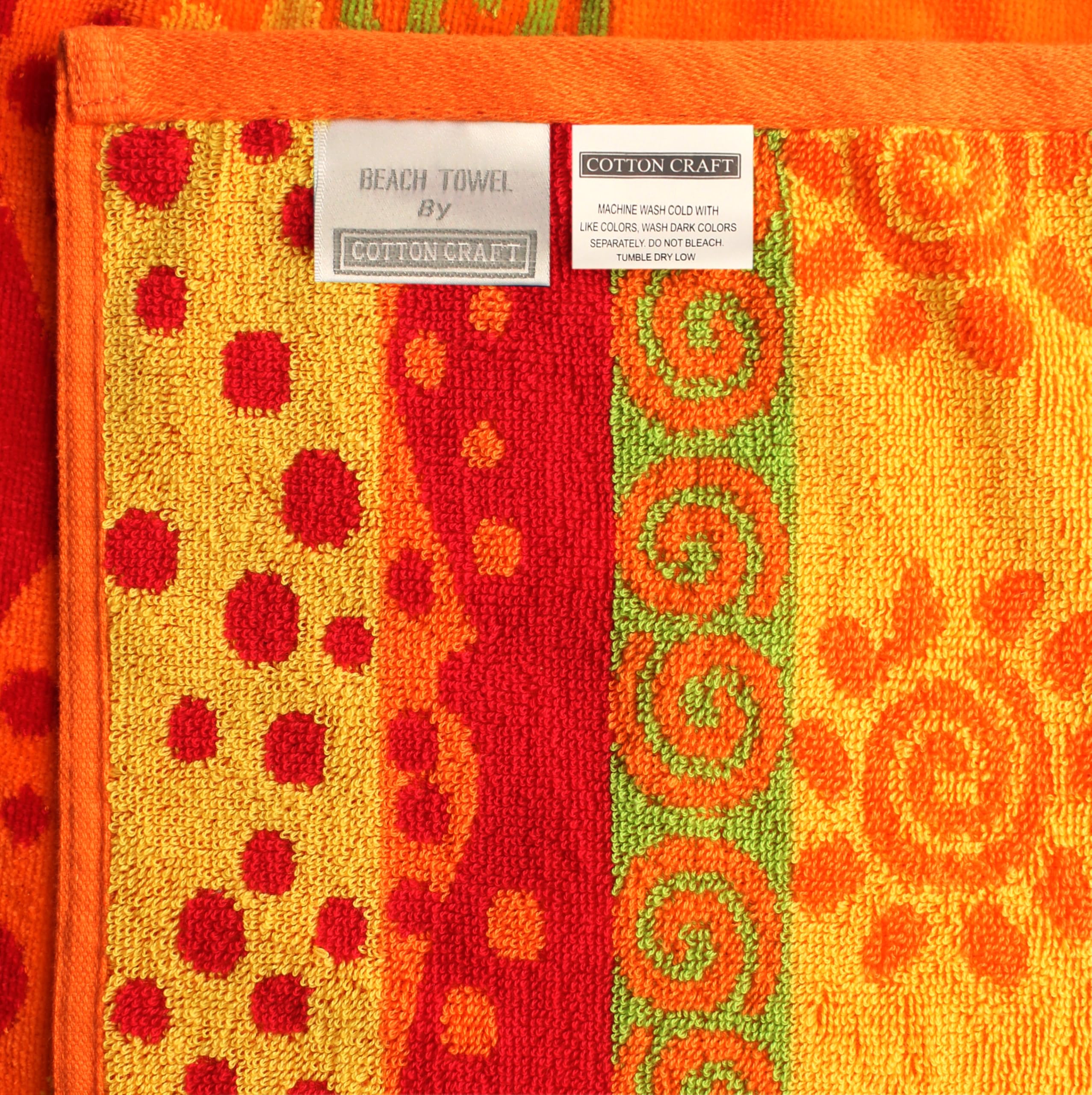 Cotton Craft travel-ready XXL beach towel folded for easy packing.