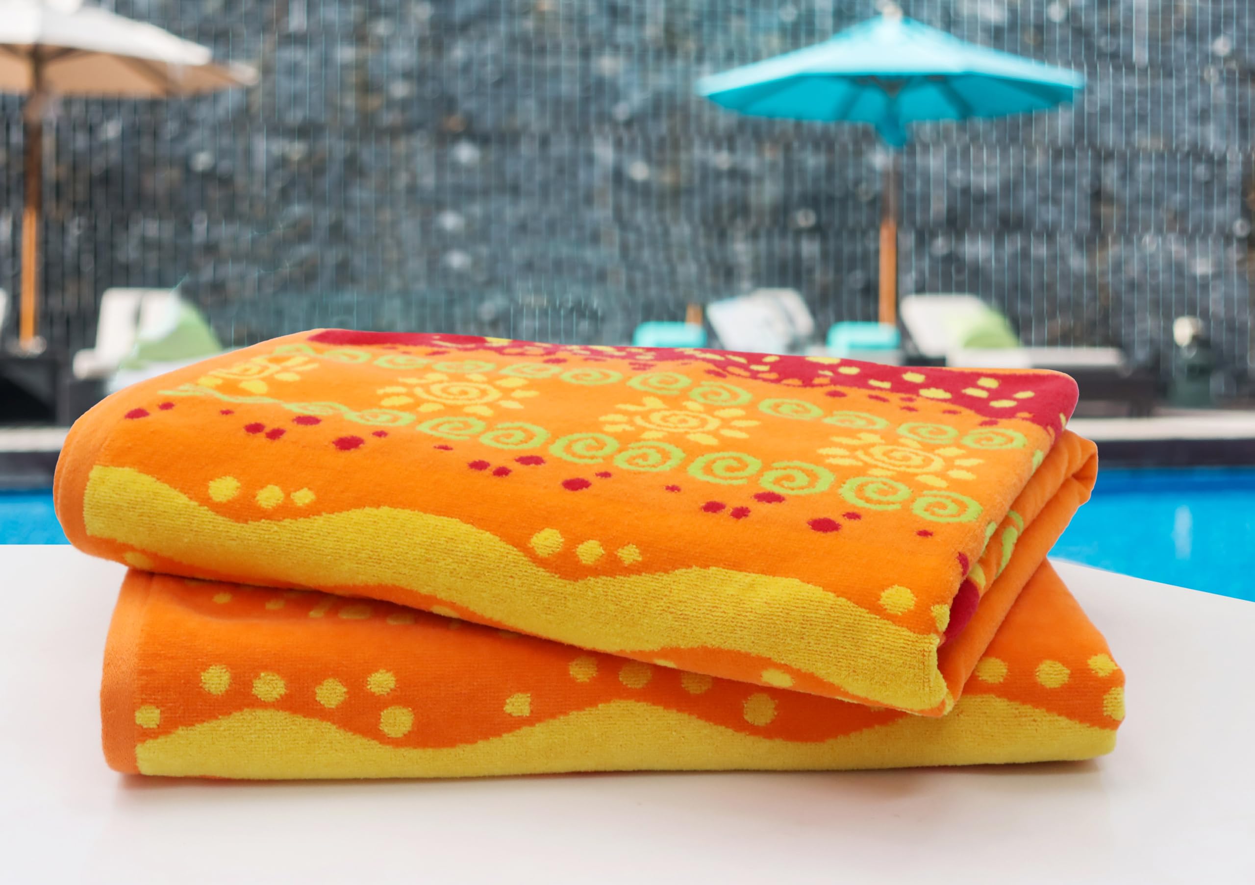 Cotton Craft two-pack beach towels 35x70 offering ample drying and lounging space.