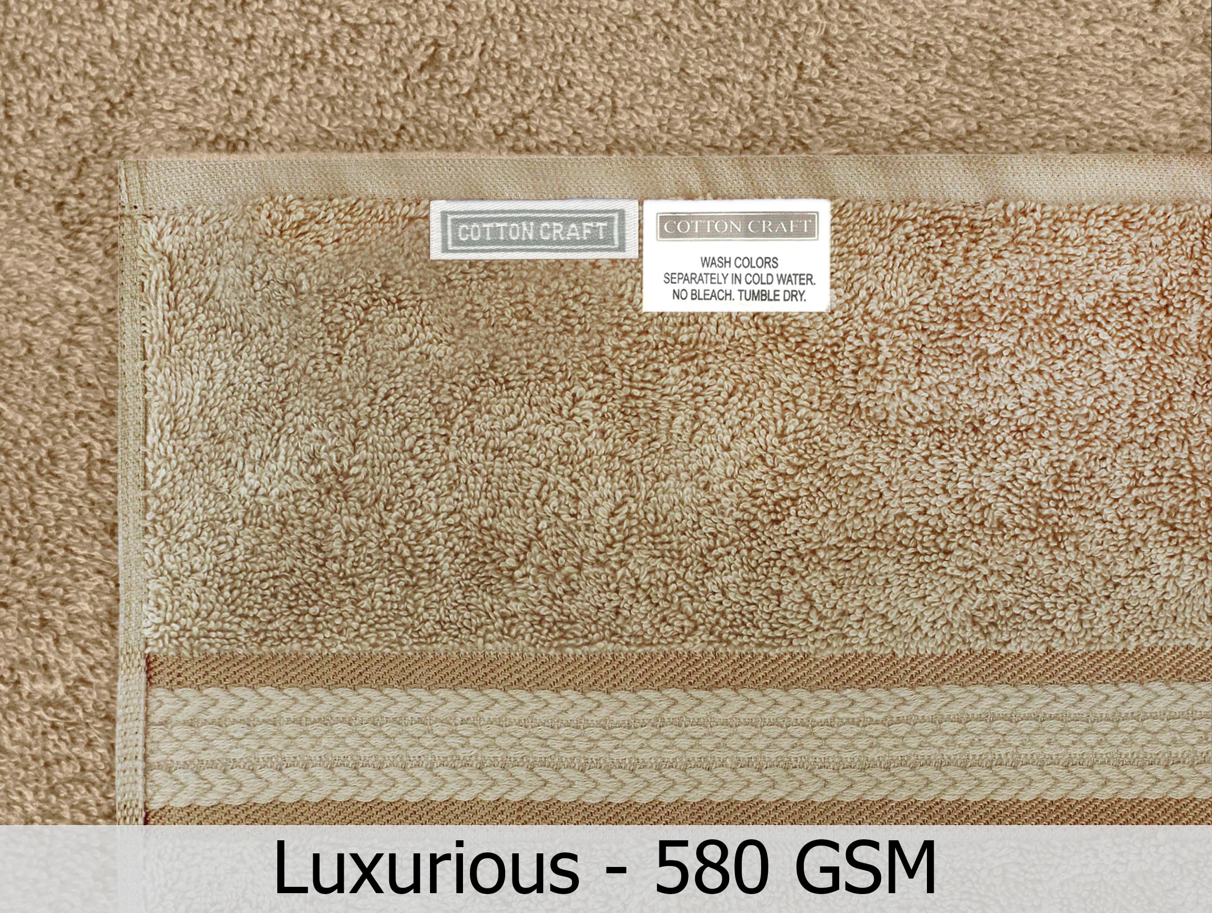 COTTON CRAFT ultra-soft towel spread on counter conveys ready-for-use luxury