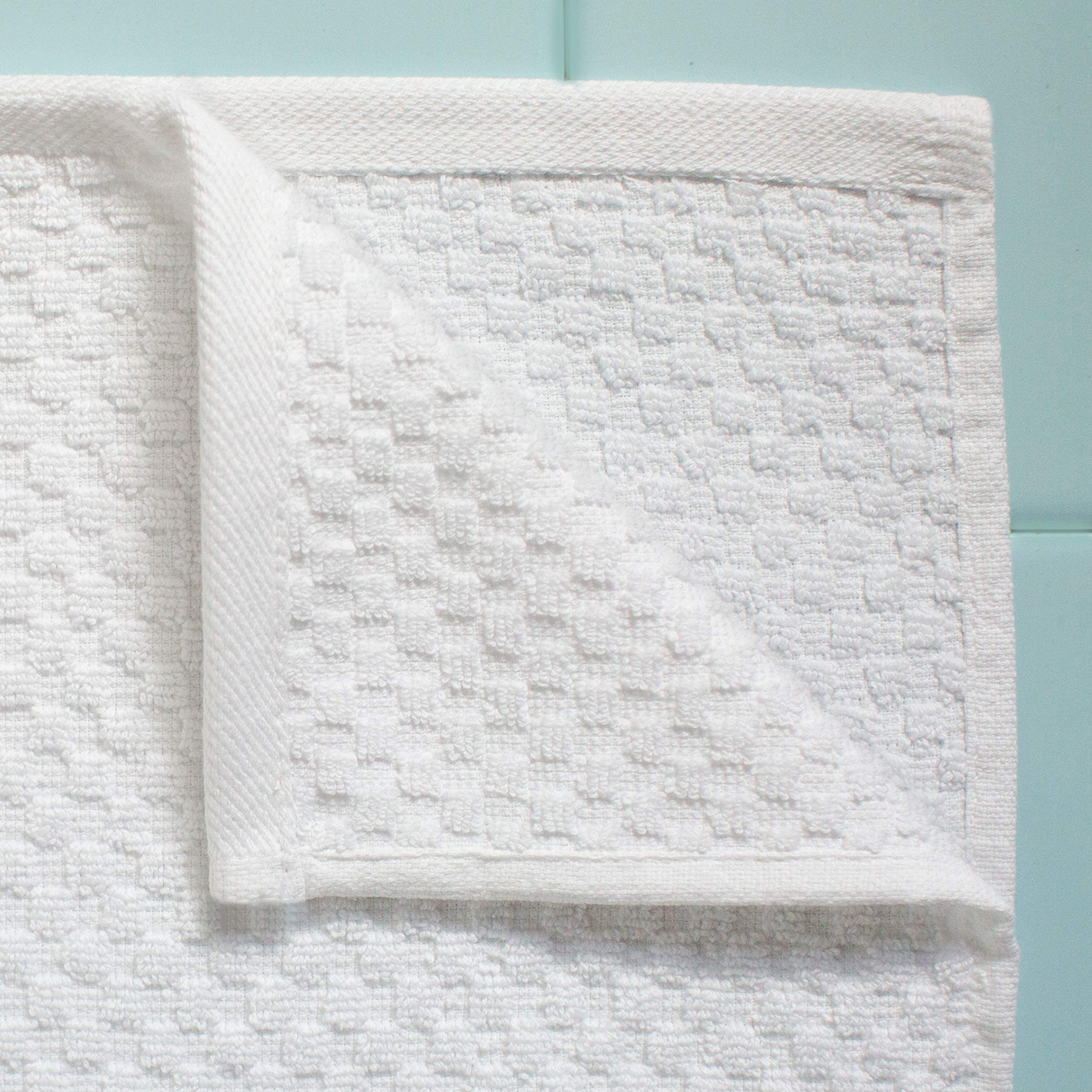 Cotton Craft white bath sheet showing plush high pile for extra softness.