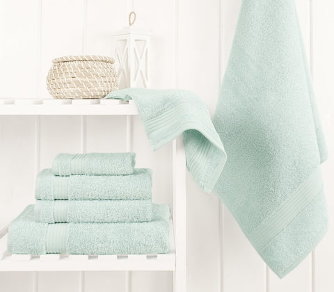 Bath towel spread out showing large size and plush luxury