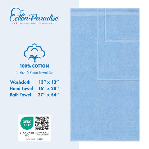 Cotton Paradise bath towels in use show full-body wrap comfort.