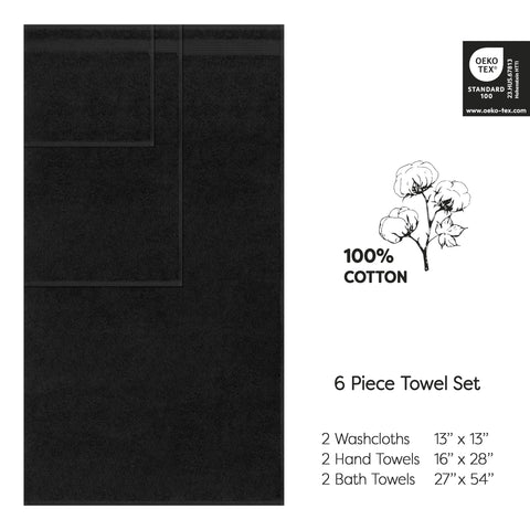 Cotton Paradise coal black washcloths 13x13 perfect for routines