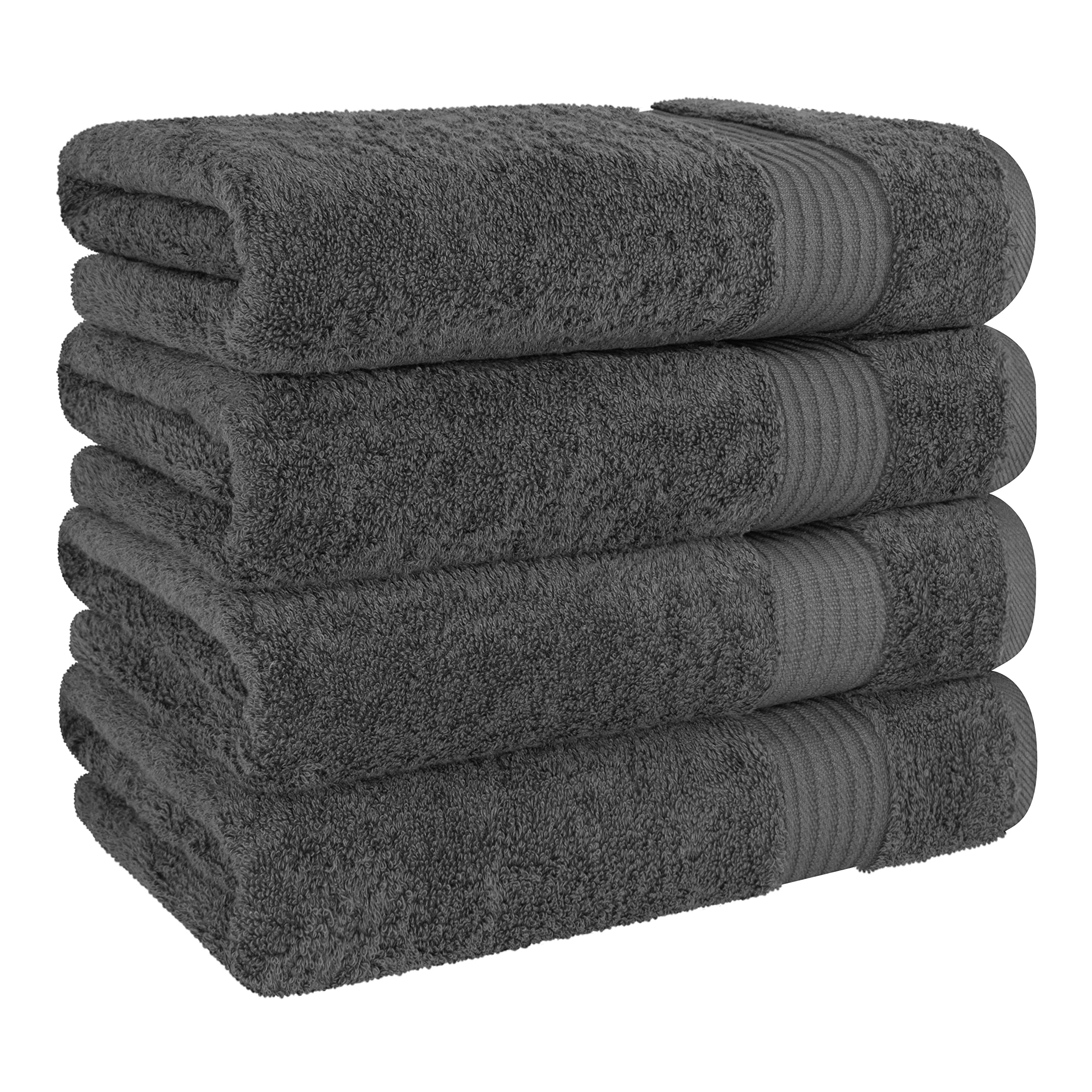 Detail of double-stitched hem on Cotton Paradise towels for durability.