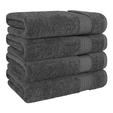 Detail of double-stitched hem on Cotton Paradise towels for durability.
