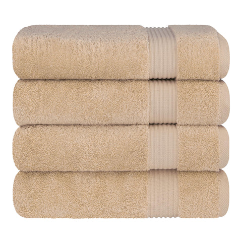 Family bath scene with Cotton Paradise towels ready for guests.