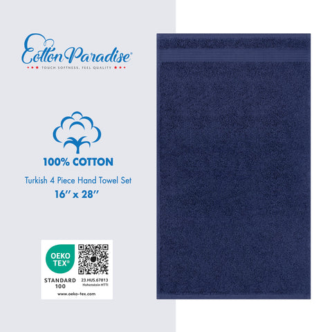 Towels hanging with double-stitched hems emphasize durability