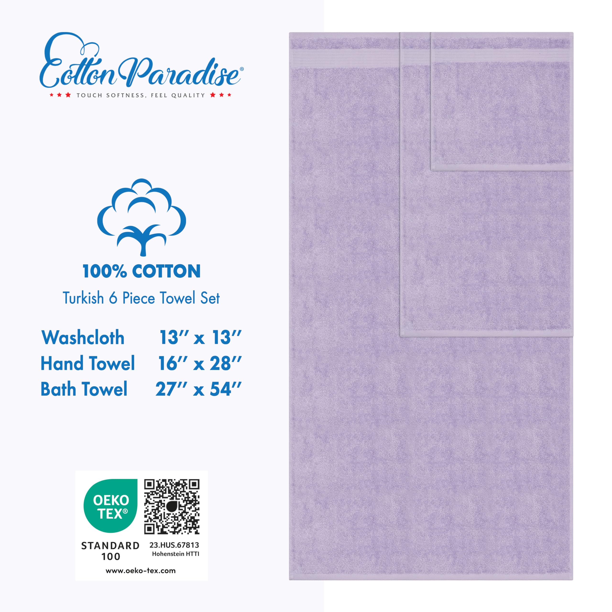 Cotton Paradise lilac towel set 600gsm soft texture closeup, luxury feel.