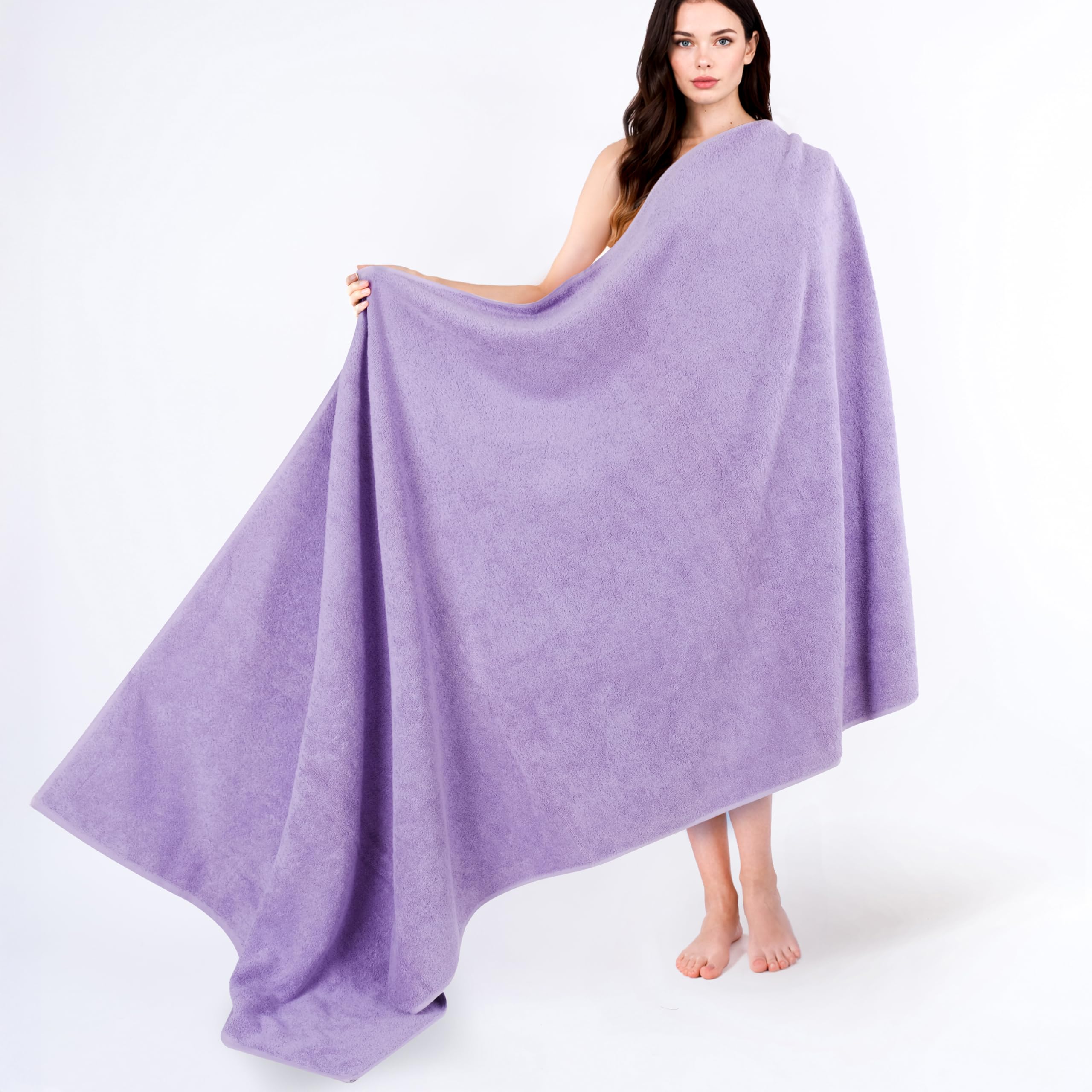 Cotton Paradise lilac Turkish towel closeup showing plush fabric and softness