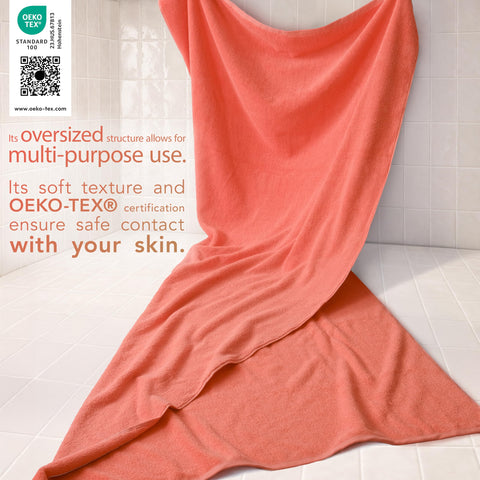 Cotton Paradise quick-dry coral towel, 40x80, speeds post-shower drying.