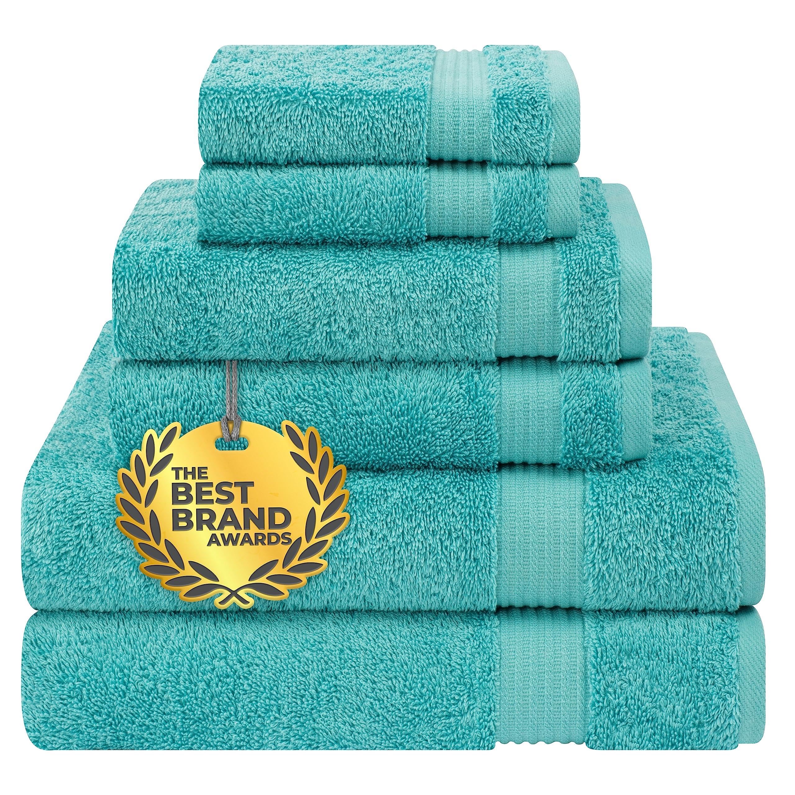 Cotton Paradise Turkish towel set bath towels in turquoise offer plush comfort and fast drying.