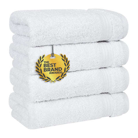 Cotton Paradise Turkish towel set with four hand towels on rack for everyday drying