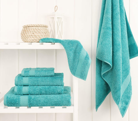 Cotton Paradise Turkish towel set hand towels turquoise for everyday use and guest bathrooms.