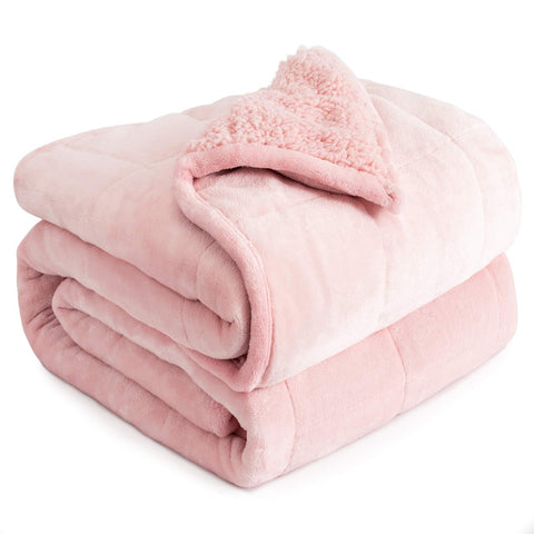 Cottonblue weighted blanket front view on bed promotes relaxation