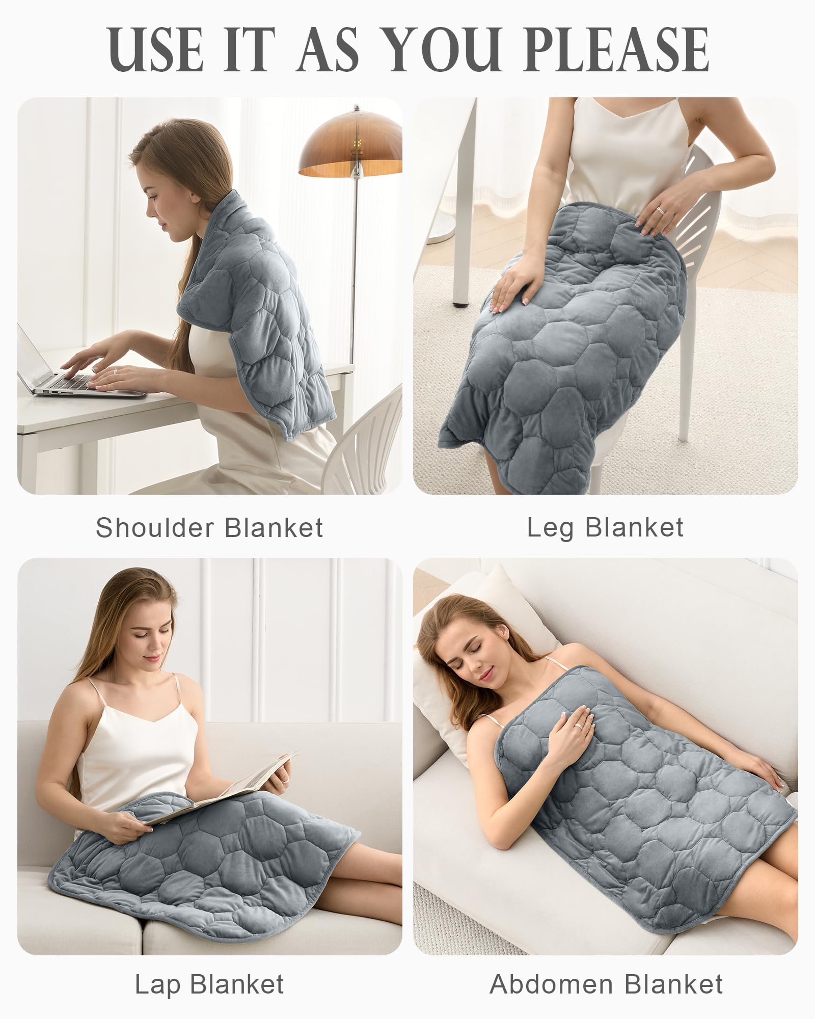 Cottonblue weighted lap blanket 29x24 size display shows compact coverage for photos and use.