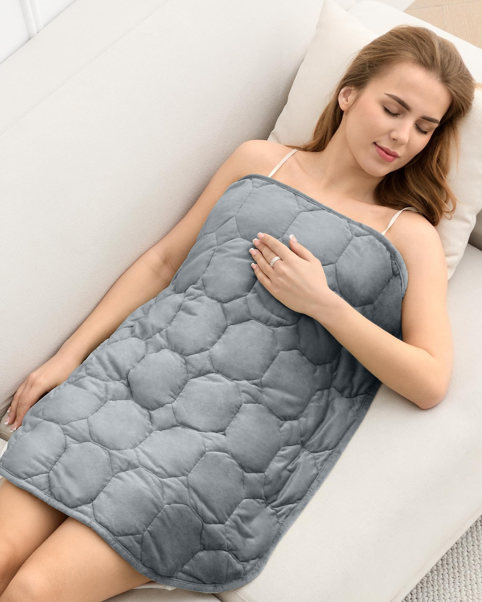 Cottonblue weighted lap blanket front close-up showcases crystal velvet texture and luxurious softness for cozy evenings.