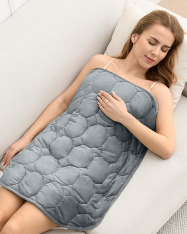 Cottonblue weighted lap blanket front close-up showcases crystal velvet texture and luxurious softness for cozy evenings.