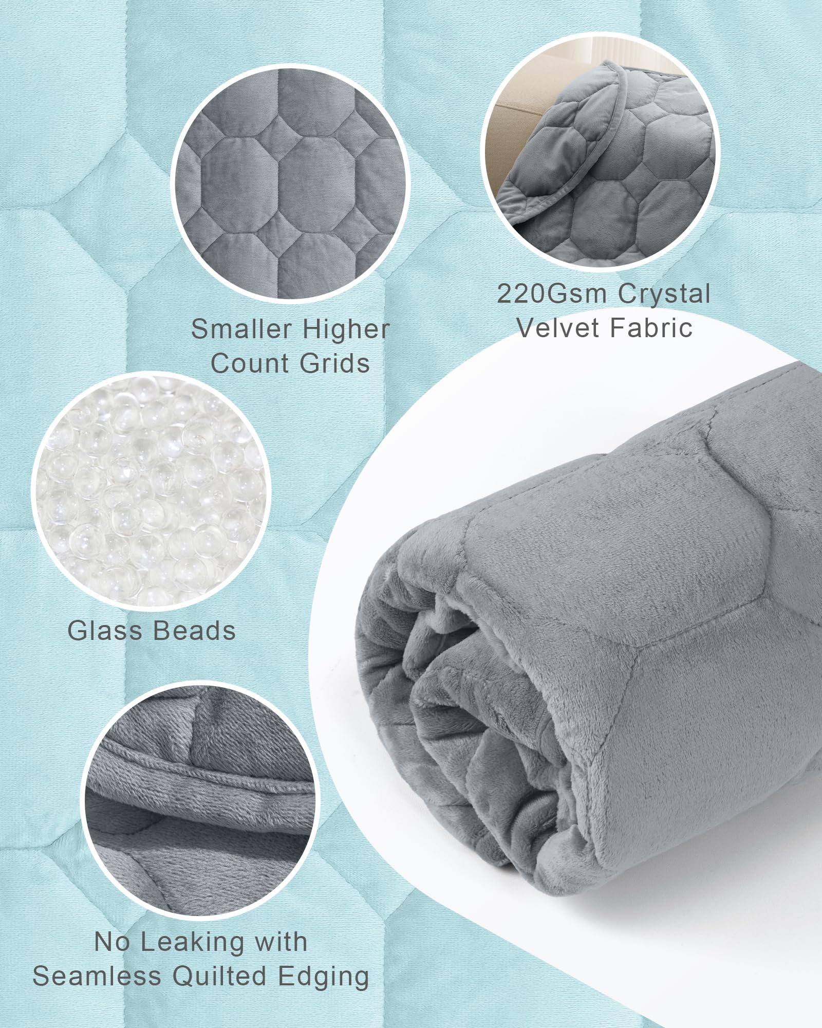Cottonblue weighted lap blanket on a sofa during relaxation illustrates targeted weight for calm.
