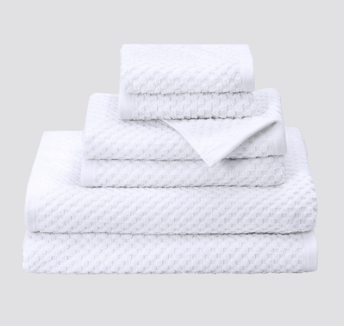 Cotton Craft Euro Spa waffle bath towels on display show plush absorbency.