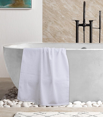 Hotel-inspired Cotton Craft towels in a guest bath evoke premium feel.