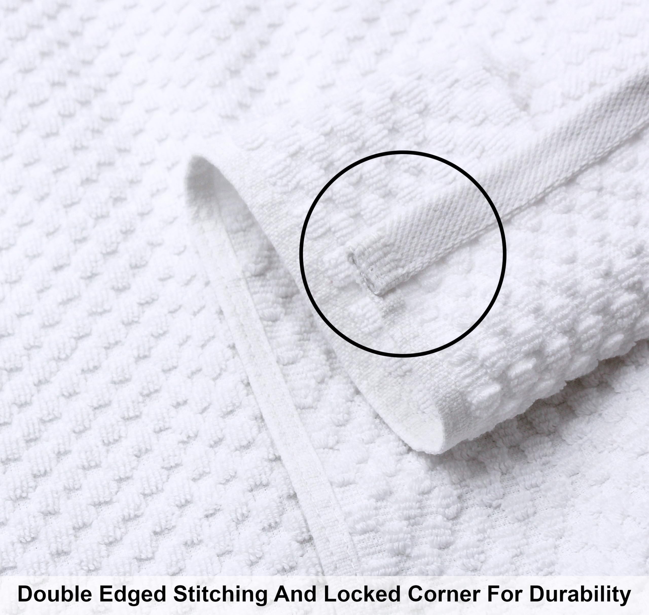 Close-up of Cotton Craft waffle texture highlighting high absorbency surface.