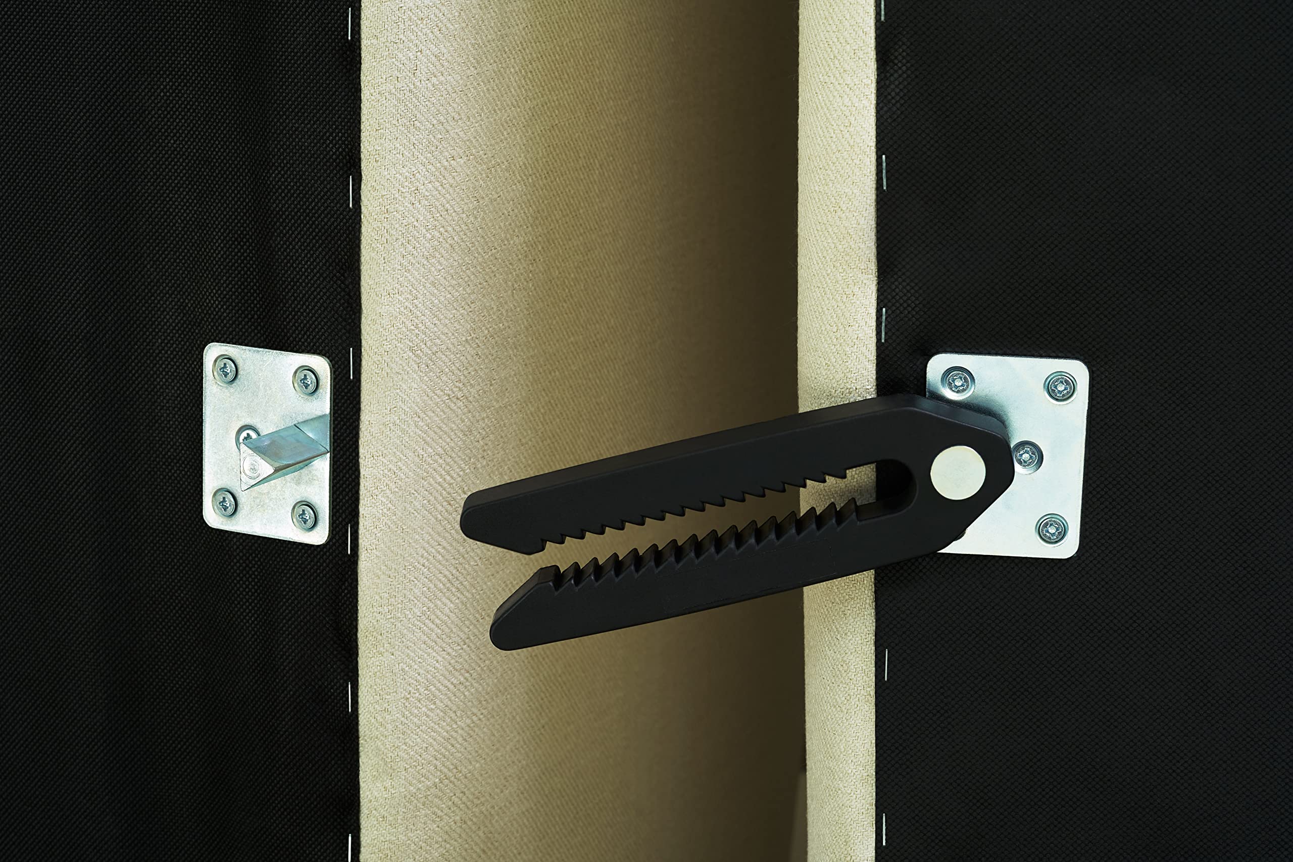 Couch Clamp eliminates visible hardware, preserving sofa aesthetics with a near-invisible setup