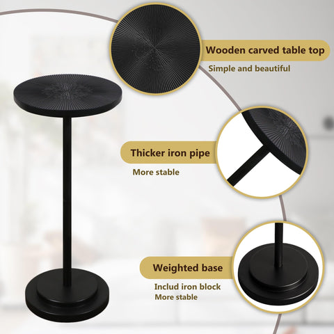 COVLON end table for living room displays photos or candles neatly.