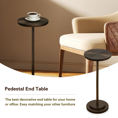 COVLON martini-style end table in brown for living rooms.