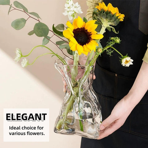 Covzoe glass vase on a modern living room shelf enhances minimalist decor.