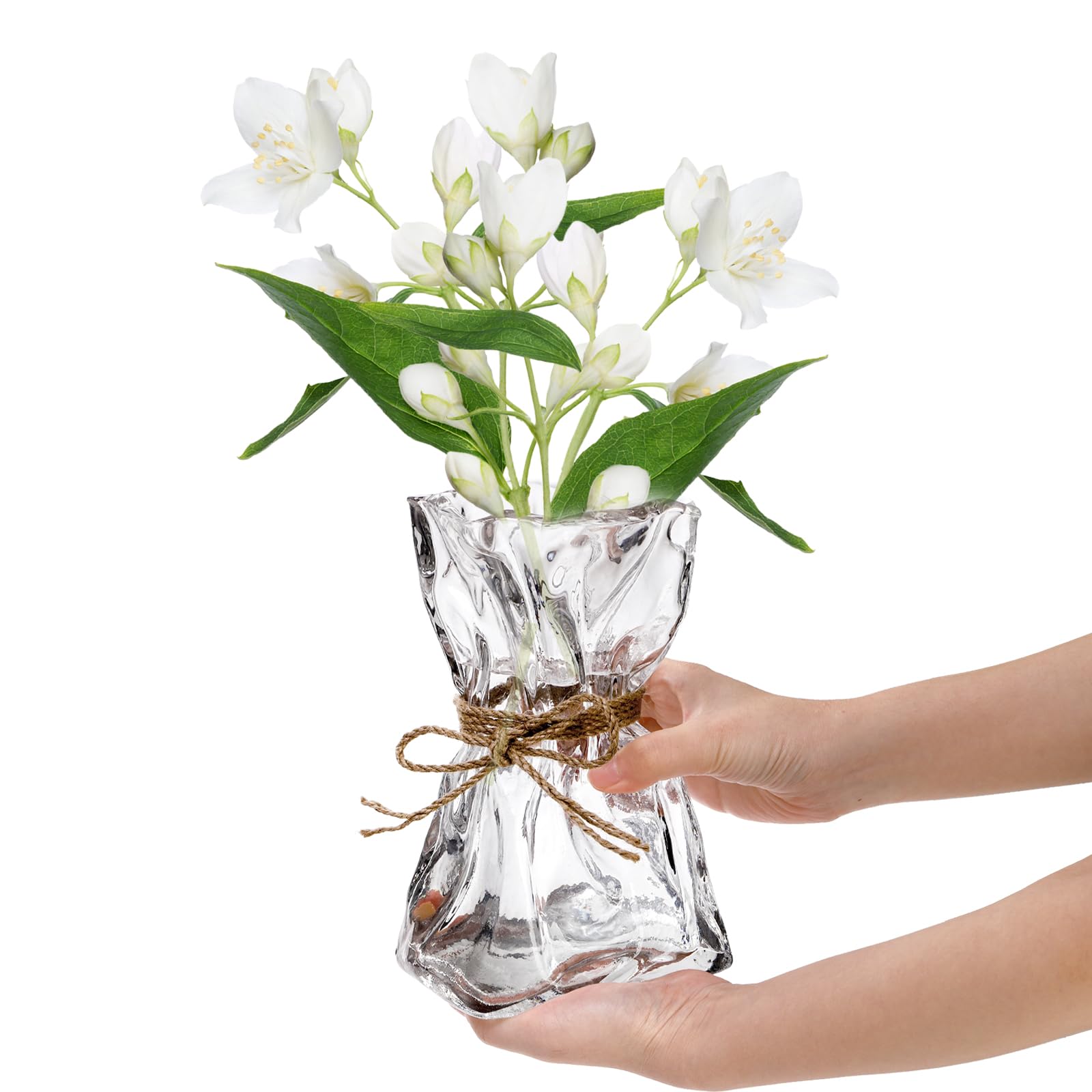 Covzoe glass vase with dried flowers for versatile arrangements.