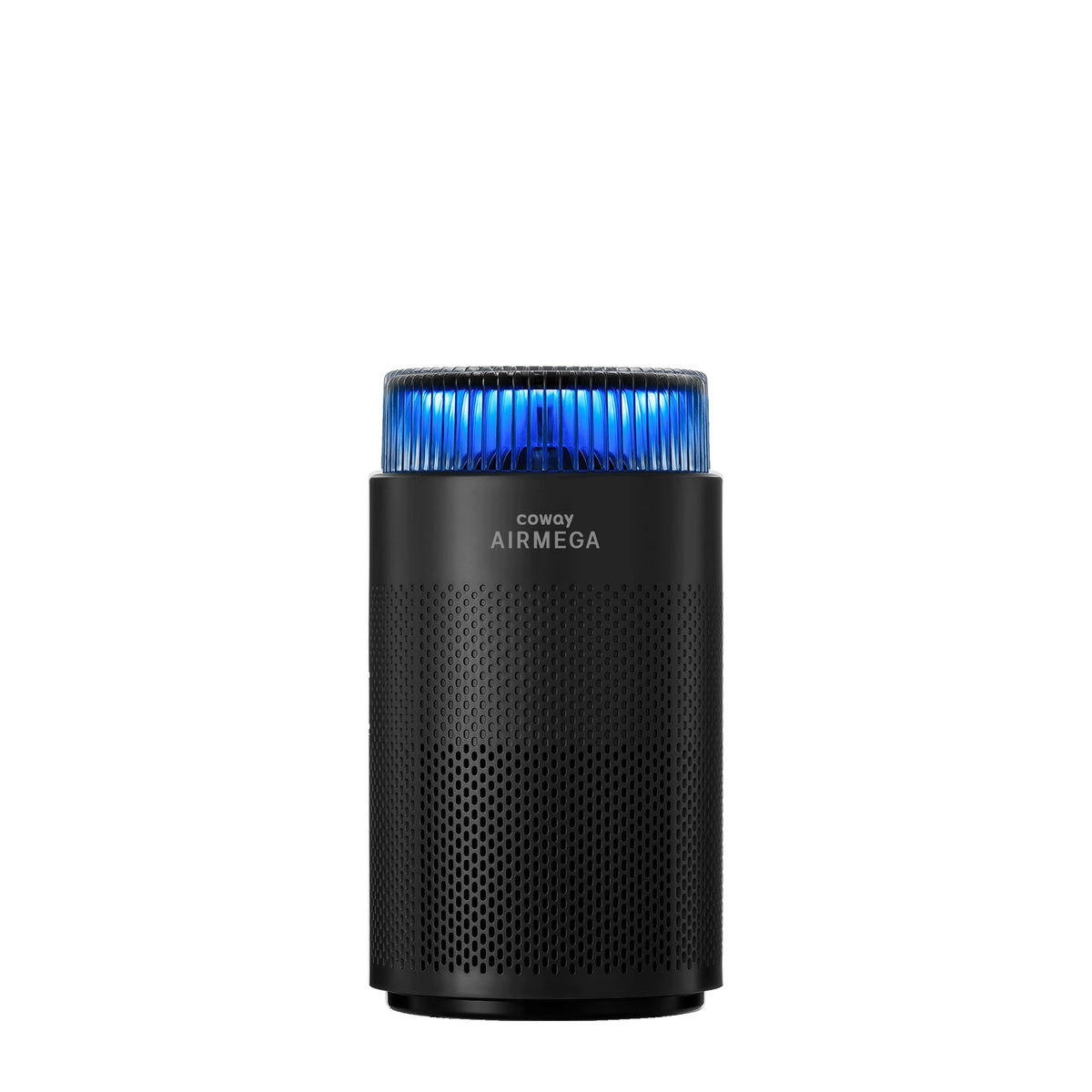 Coway air purifier in a bedroom showing expansive 810 sq ft coverage.