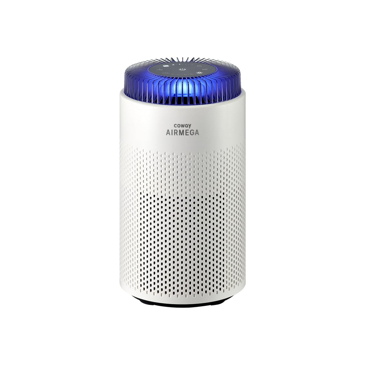 Coway air purifier front view with compact bedroom-ready design.