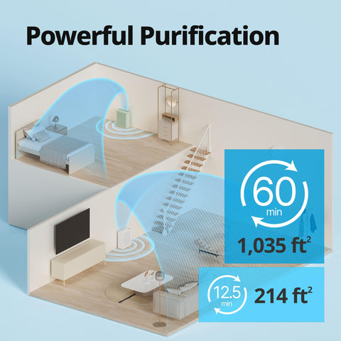 Coway Airmega 150 Green air quality indicator shows real-time status of indoor air.