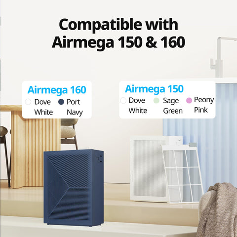 Close-up of Coway Airmega 150 HEPA filter capturing tiny particles.