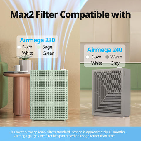 Coway Airmega 230/240 in living room for fresher air during daily activities.